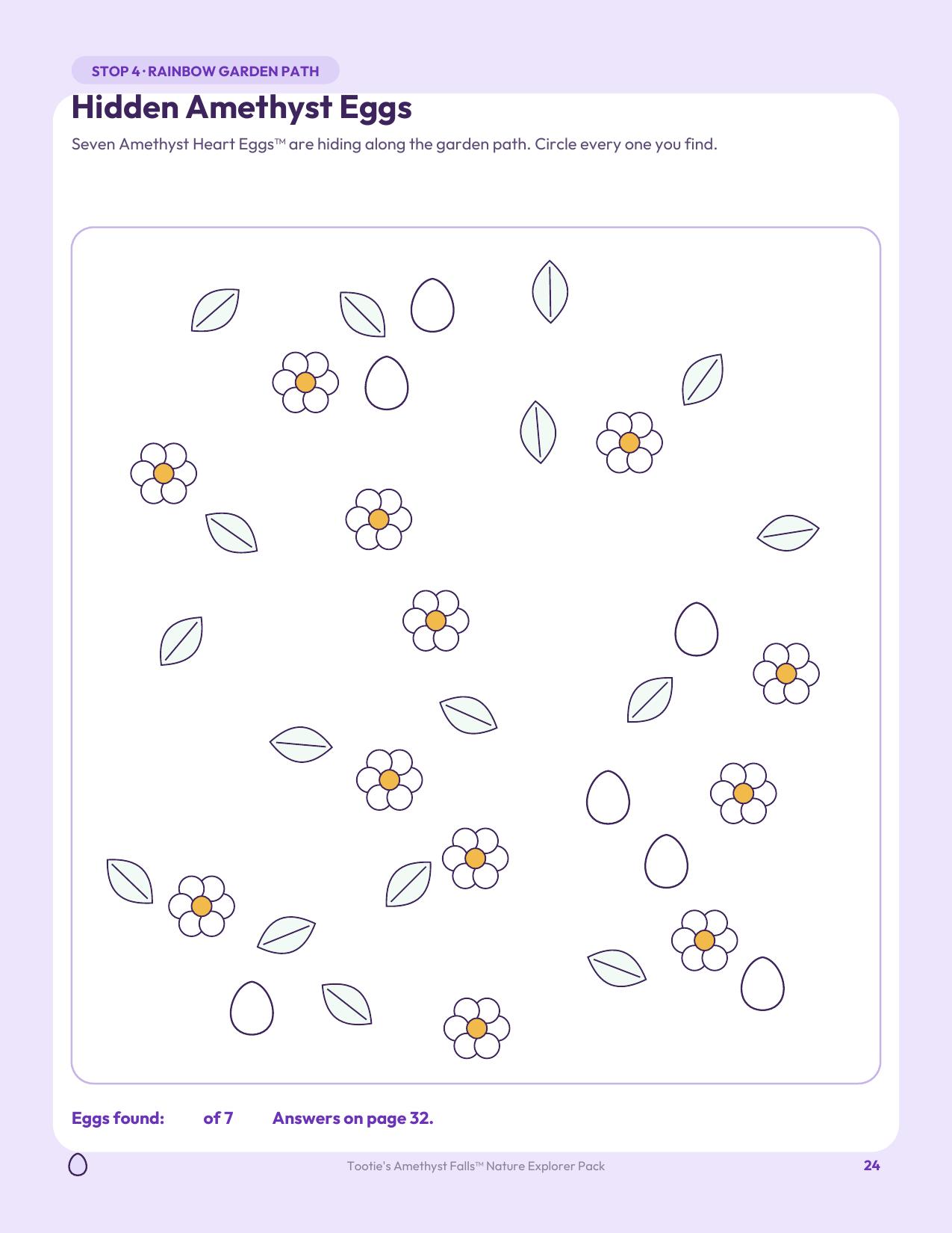 Sample page from Tootie's Amethyst Falls™ Nature Explorer Pack