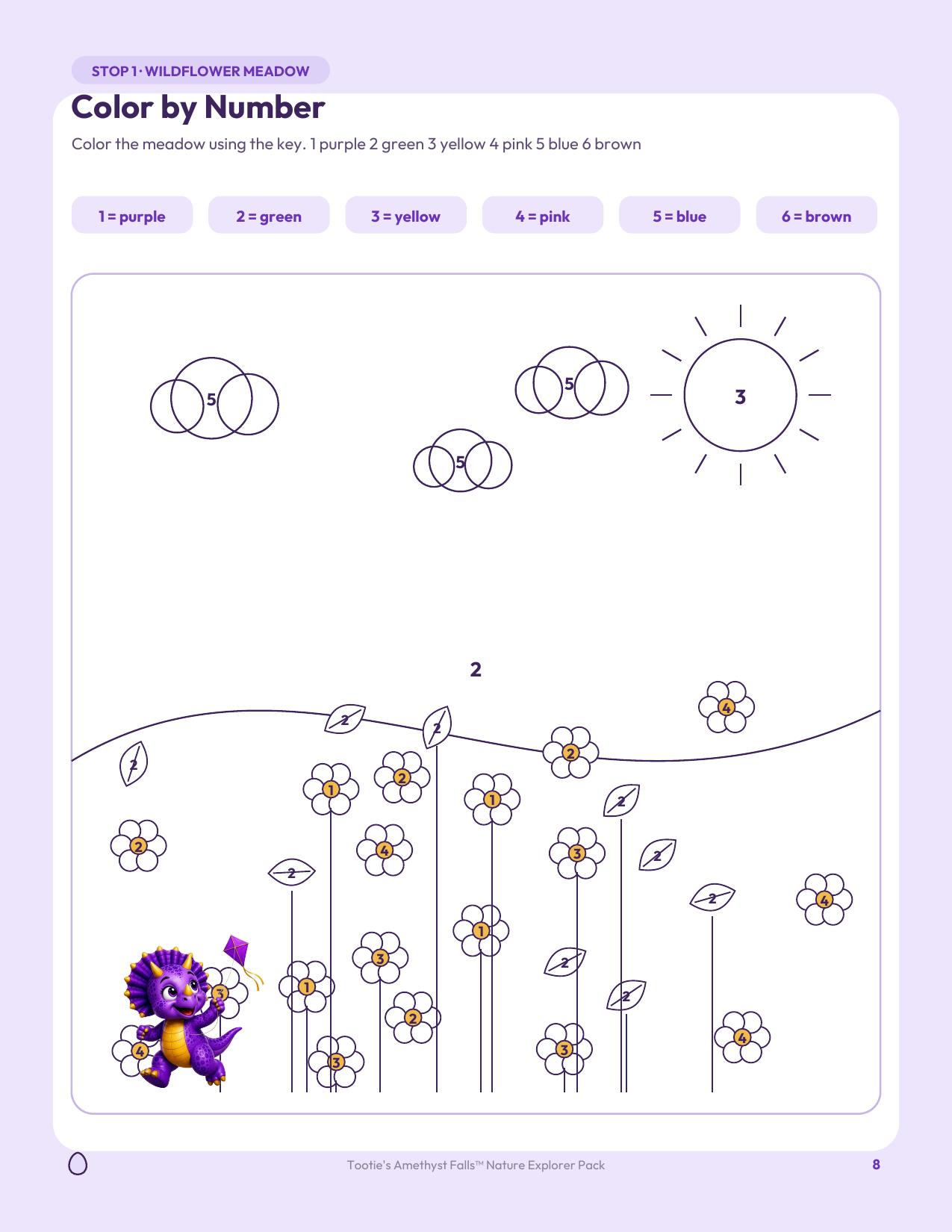 Sample page from Tootie's Amethyst Falls™ Nature Explorer Pack