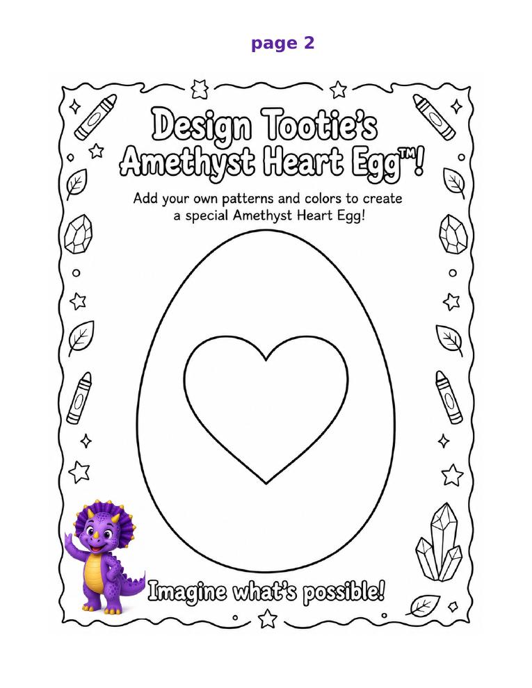 Sample page from Tootie Saurus Rex™ Printable Activity Pack