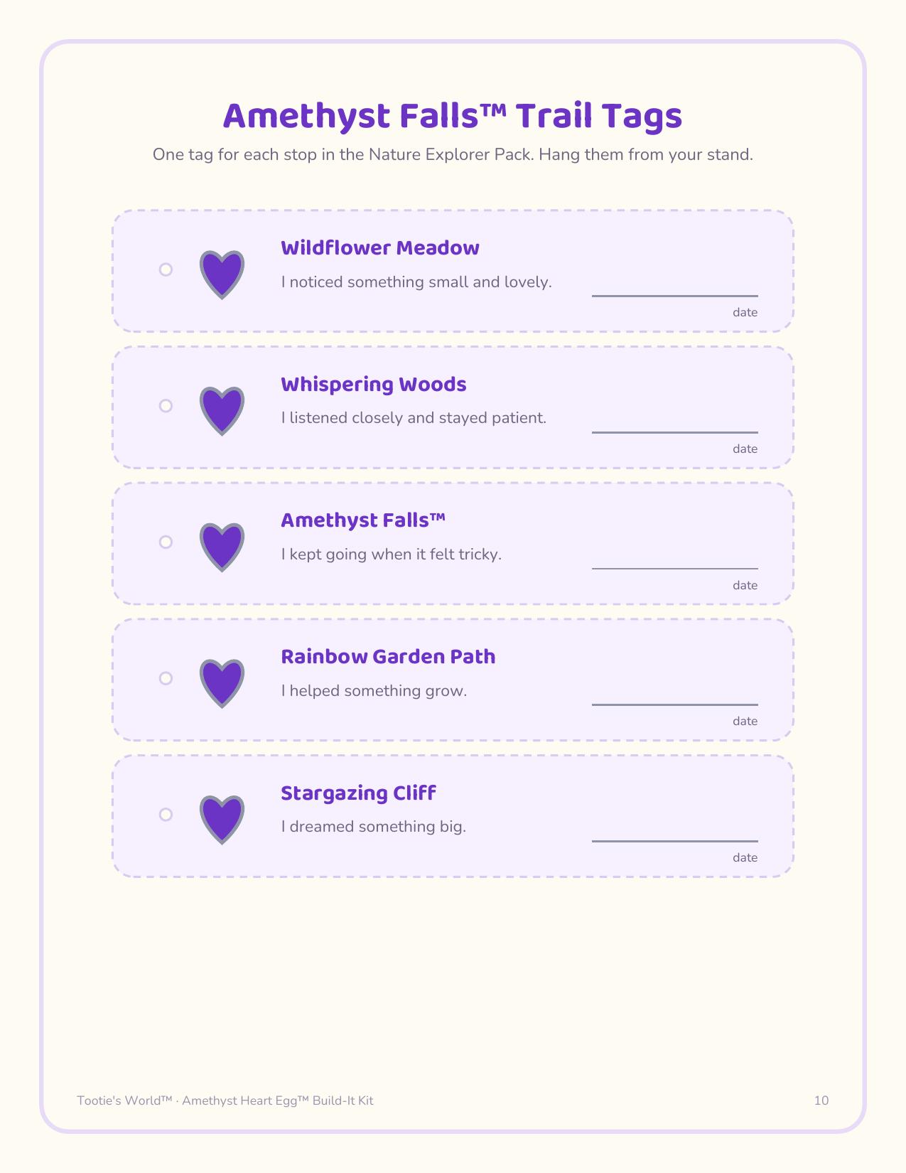 Sample page from Build Your Own Amethyst Heart Egg™ Kit