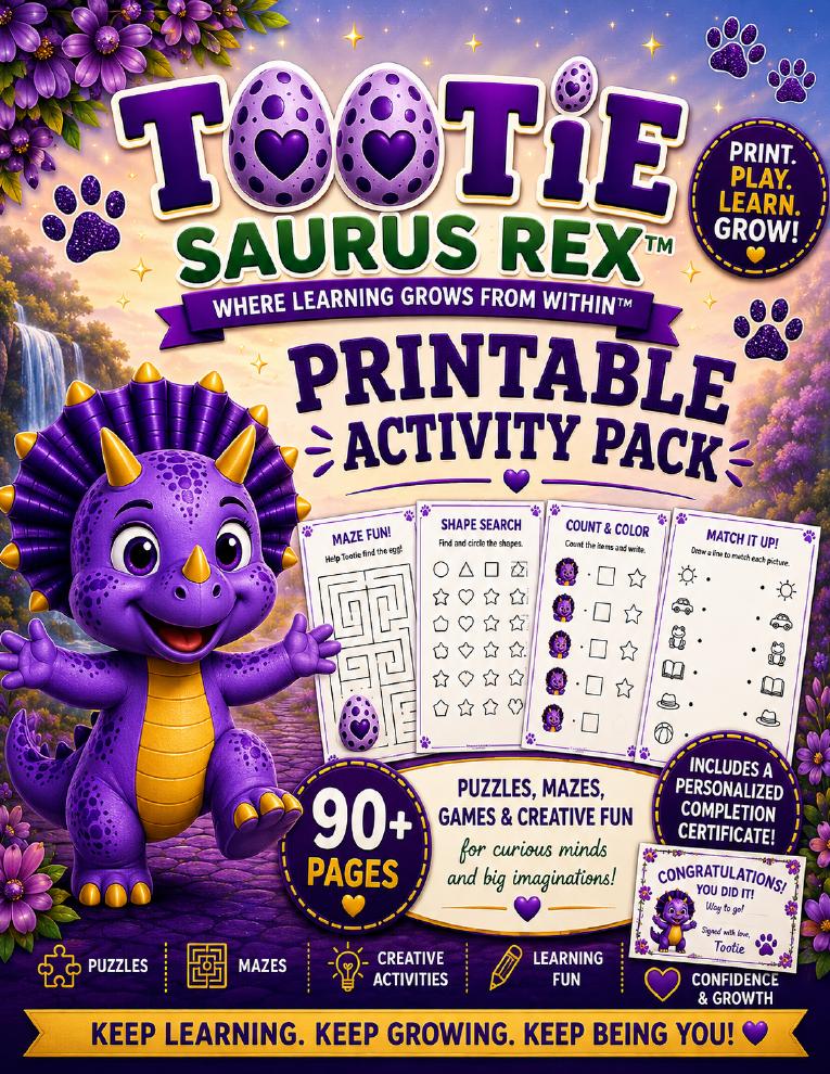 Tootie Saurus Rex™ Printable Activity Pack cover